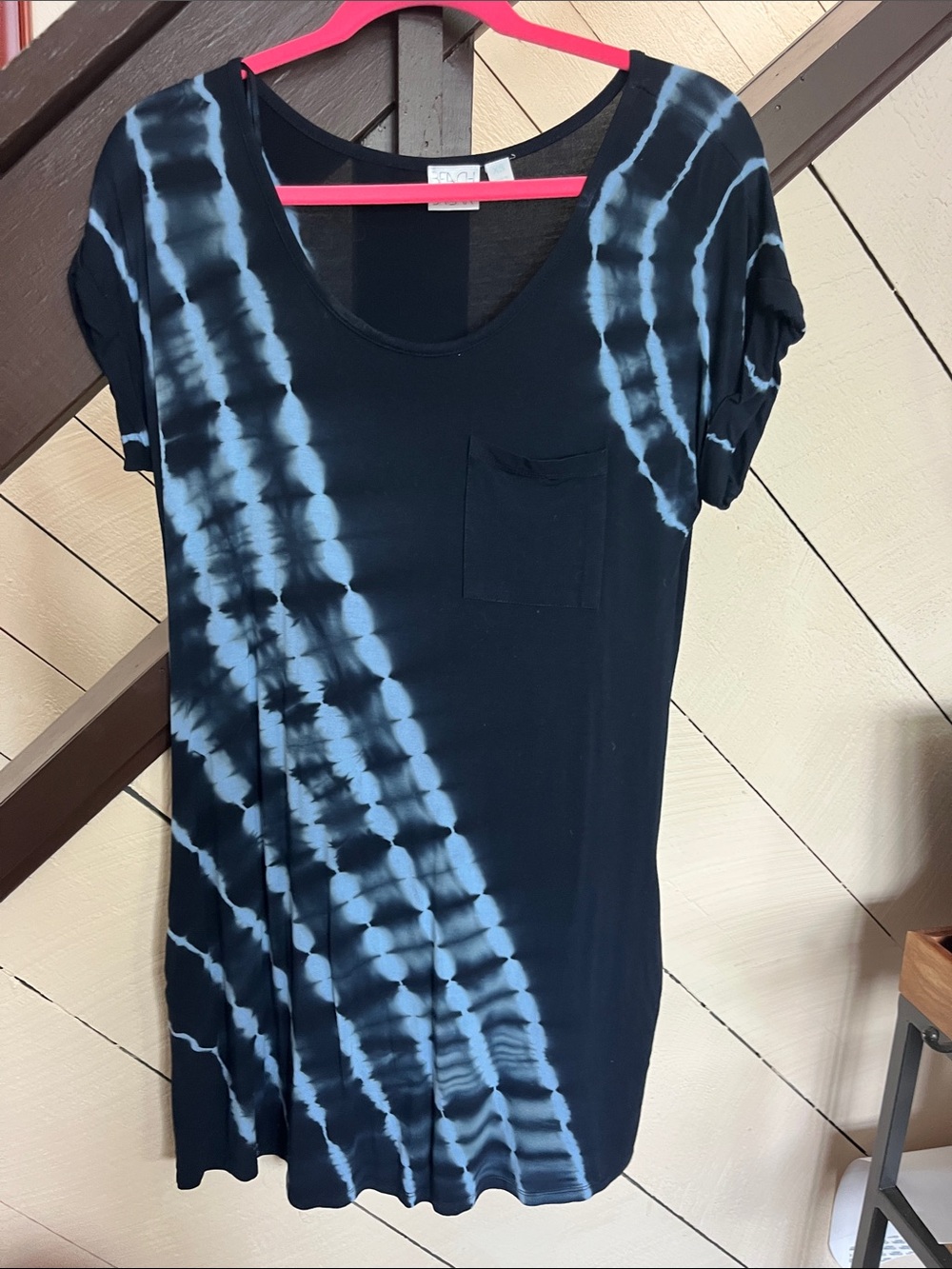 Women's Black Tie-Dye Pocket Tunic